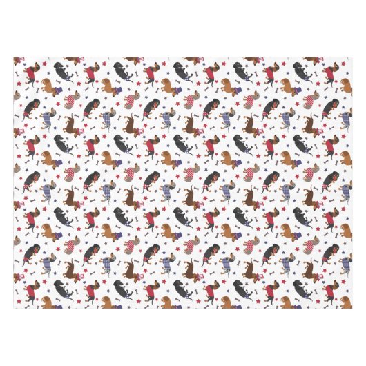 Patriotic Dachshund Tafelkleed (Voorkant (Horizontaal))