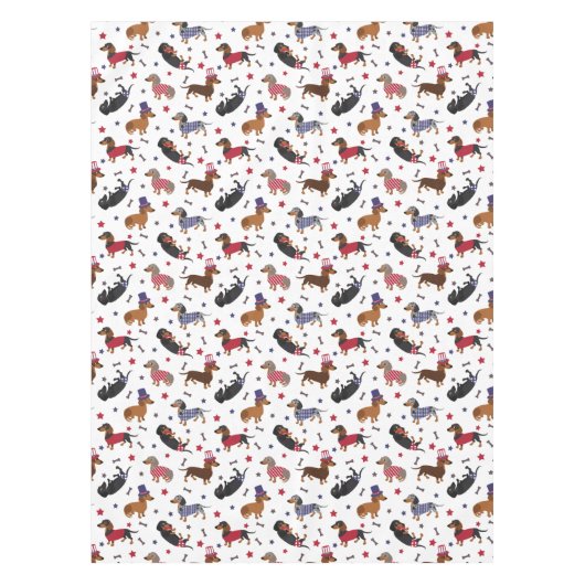 Patriotic Dachshund Tafelkleed (Voorkant)