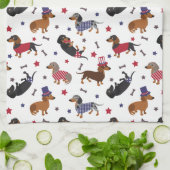 Patriotic Dachshund Theedoek (Gevouwen)