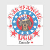 Patriotic Dachshund Vinyl Sticker (Vel)