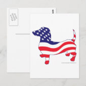 Patriotic Dachshund/Wiener Briefkaart (Voorkant / Achterkant)