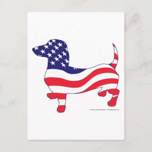 Patriotic Dachshund/Wiener Briefkaart (Voorkant)