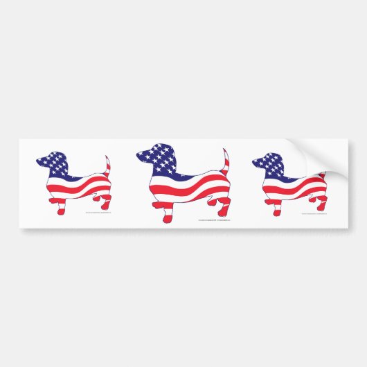 Patriotic Dachshund/Wiener Bumpersticker (Voorkant)