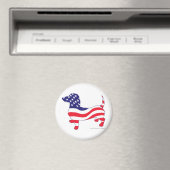 Patriotic Dachshund/Wiener Magneet (Insitu (Vaatwasser))