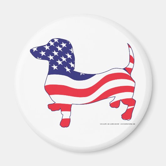 Patriotic Dachshund/Wiener Magneet (Voorkant)