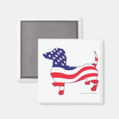 Patriotic Dachshund/Wiener Magneet (Voorkant / Achterkant)