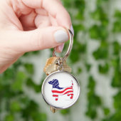 Patriotic Dachshund/Wiener Sleutelhanger (Hand)