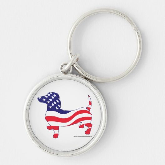 Patriotic Dachshund/Wiener Sleutelhanger (Voorkant)