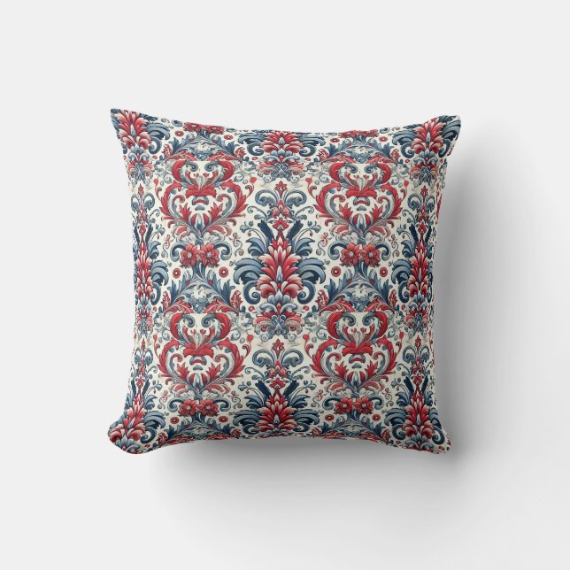Patriotic Damask Kussen (Voorkant)