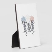 Patriotic Dancing Skeleton Fireworks Vintage Shirt Fotoplaat (Zijkant)