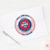Patriotic Delaware Circle Design Sticker (Envelop)