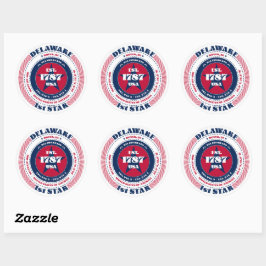 Patriotic Delaware Circle Design Sticker