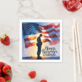 Patriotic Design Memorial Day Party Papieren serve Servet (Insitu)