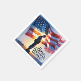 Patriotic Design Memorial Day Party Papieren serve Servet