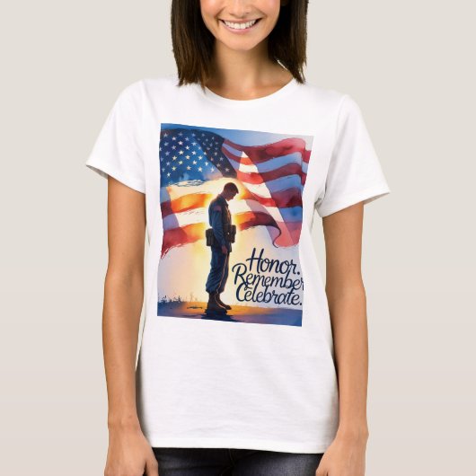 Patriotic Design Vrouwen Mannen T-shirt Memorial D (Voorkant)