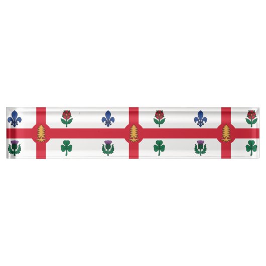 Patriotic desk nameplate with Flag of Montreal Naambordje (Voorkant)