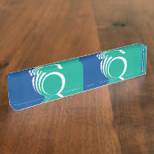 Patriotic desk nameplate with Flag of Ottawa Naambordje (Zijkant)