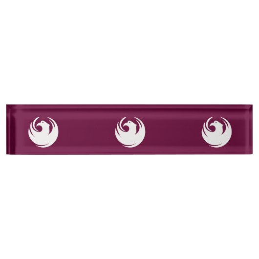 Patriotic desk nameplate with Flag of Phoenix City Naambordje (Voorkant)