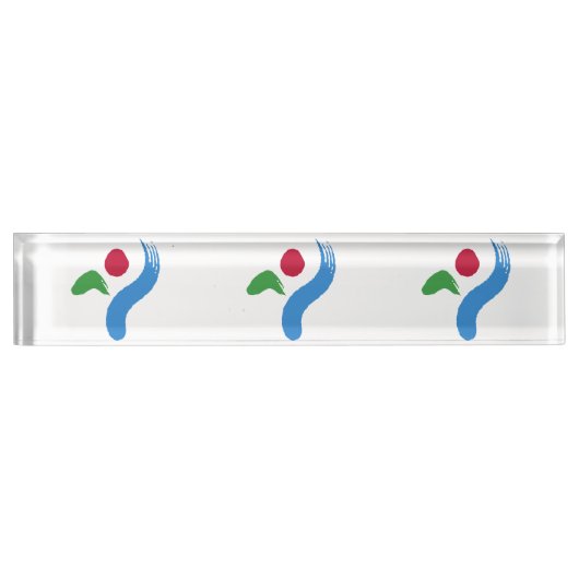 Patriotic desk nameplate with Flag of Seoul Naambordje (Voorkant)