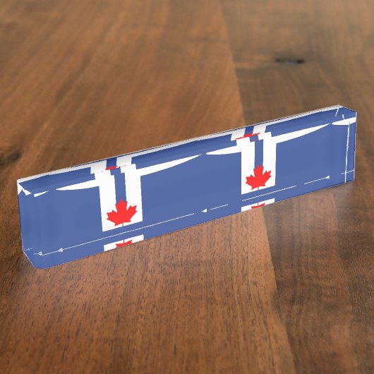 Patriotic desk nameplate with Flag of Toronto Naambordje (Zijkant)