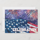 Patriotic Distressed Flag July 4th Invitation Kaart (Voorkant)