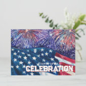 Patriotic Distressed Flag July 4th Invitation Kaart (Staand voorkant)