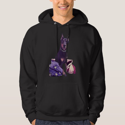 Patriotic Doberman 517 Hoodie (Voorkant)