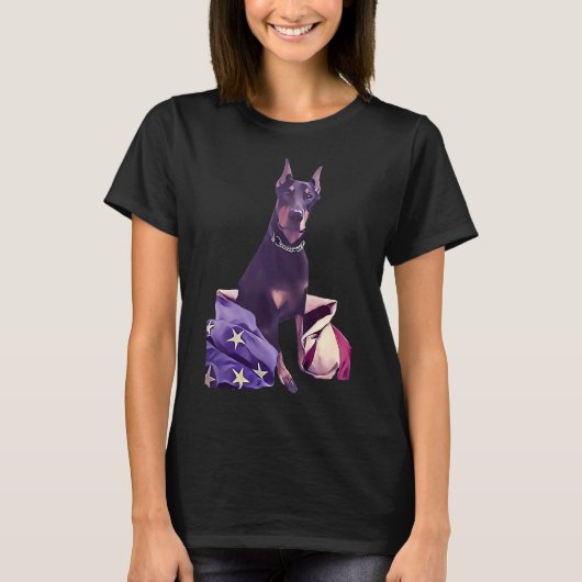 Patriotic Doberman 517 T-shirt (Voorkant)