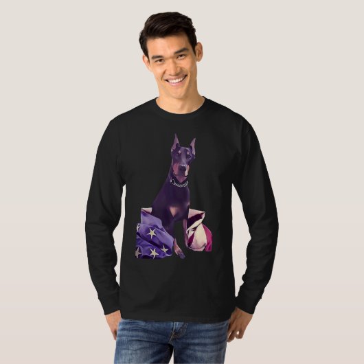 Patriotic Doberman 517 T-shirt (Voorkant volledig)