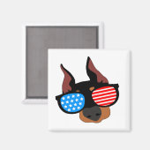 Patriotic Doberman Magneet (Voorkant / Achterkant)