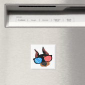 Patriotic Doberman Magneet (Insitu (Vaatwasser))