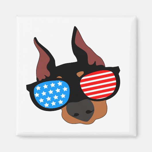 Patriotic Doberman Magneet (Voorkant)