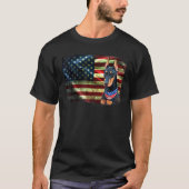Patriotic Doberman Pinscher American Flag Dog Mann T-shirt (Voorkant)
