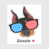 Patriotic Doberman Sticker (Vel)