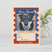 Patriotic Dog Change of Address Card Kaart (Staand voorkant)