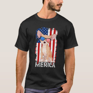 Patriotic Dog Chihuahua Amerikaanse vlag 4 T-shirt