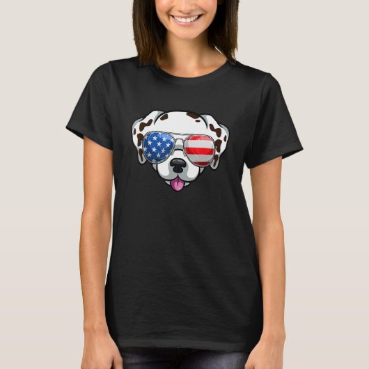Patriotic Dog Pet Proud 4th Of July Retro American T-shirt (Voorkant)
