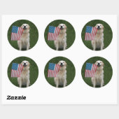Patriotic Dog Ronde Sticker (Vel)