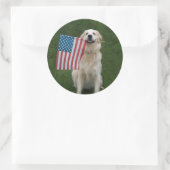 Patriotic Dog Ronde Sticker (Tas)