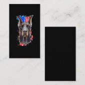 Patriotic Dog USA American Flag Doberman Visitekaartje (Voorkant / Achterkant)