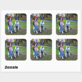 Patriotic Dogs Holiday Celebration Square Stickers (Vel)