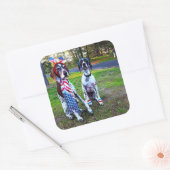 Patriotic Dogs Holiday Celebration Square Stickers (Envelop)