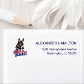 Patriotic Donkey Illustration Return Address Etiket (Insitu)