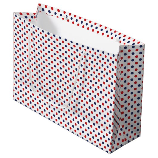 Patriotic Dots Gift Bag Groot Cadeauzakje (Voorkant Gekanteld)