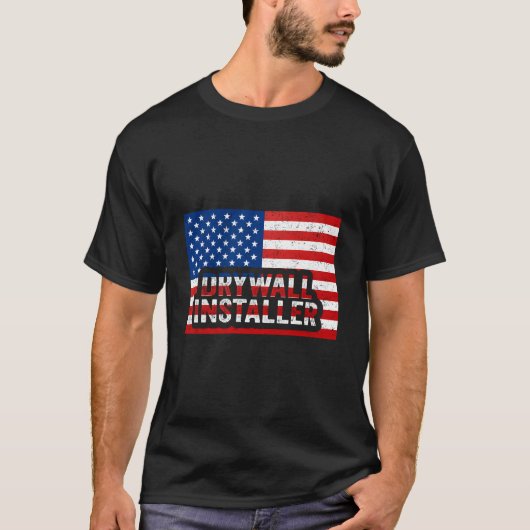 Patriotic Drywall Installer 4Th Of July Usa Flag D T-shirt (Voorkant)