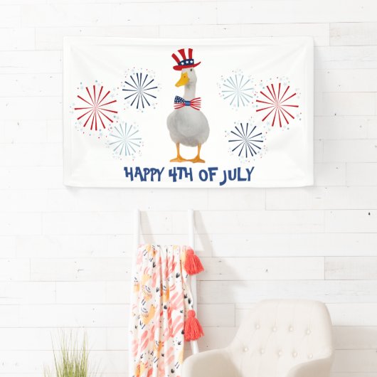 Patriotic Duck Happy 4 juli Spandoek (Insitu)
