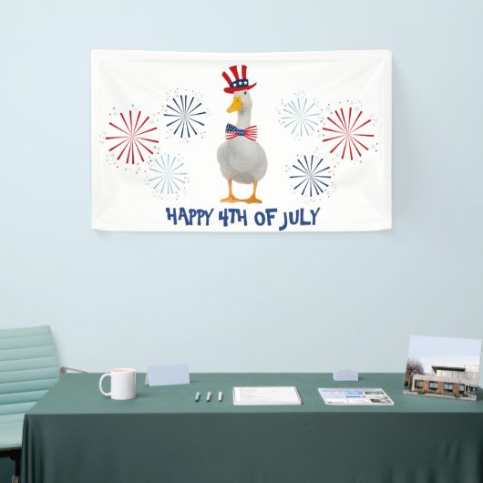 Patriotic Duck Happy 4 juli Spandoek (Beurs)