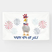 Patriotic Duck Happy 4 juli Spandoek (Horizontaal)