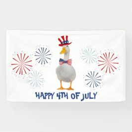 Patriotic Duck Happy 4 juli Spandoek