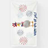 Patriotic Duck Happy 4 juli Spandoek (Verticaal)
